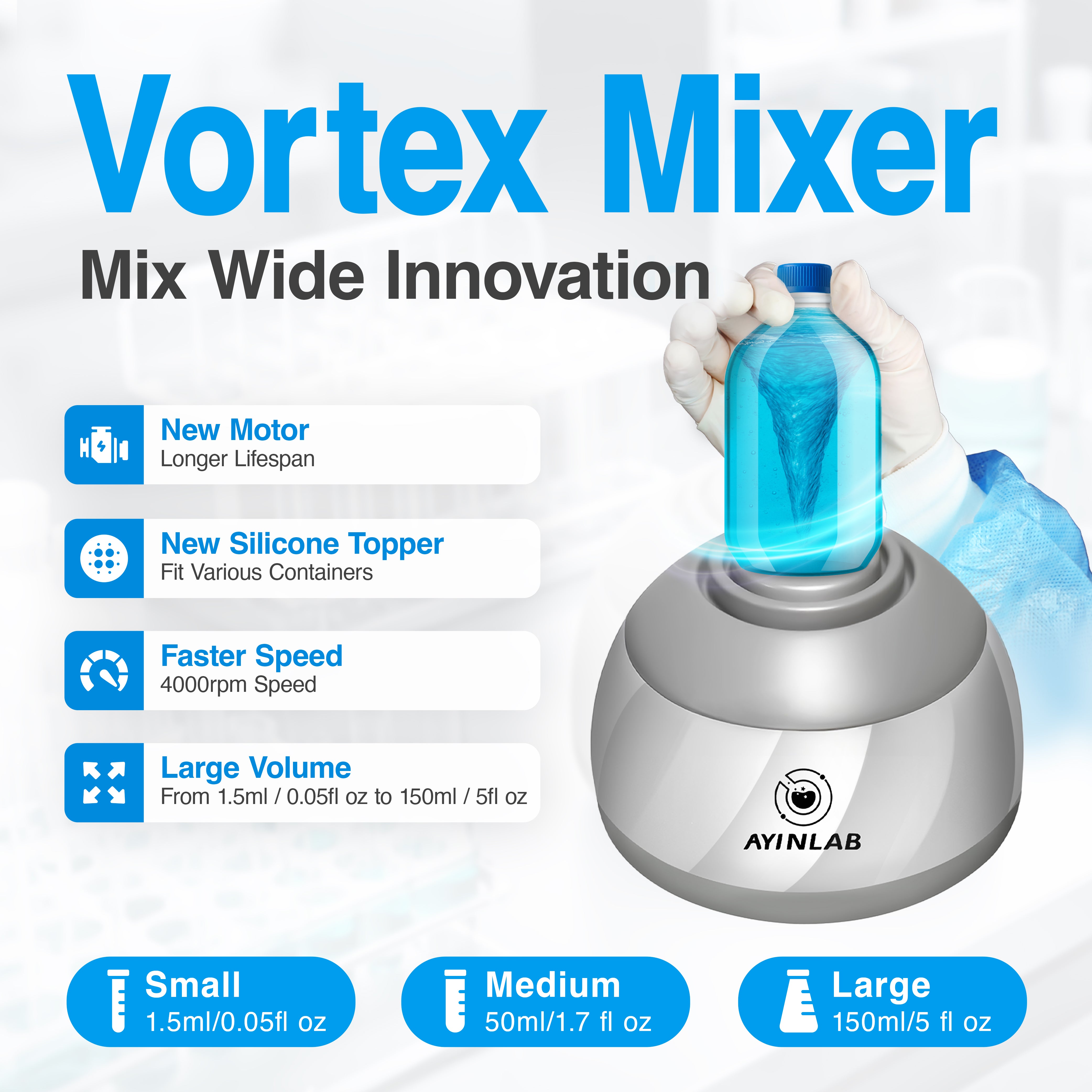 AYINLAB Mix Wide Vortex Mixer 4000RPM