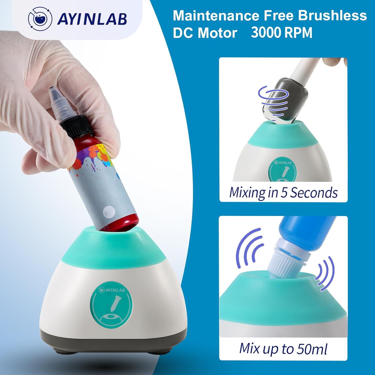 AYINLAB Vortex Mixer 2100rpm- Automactic Paint Mixer